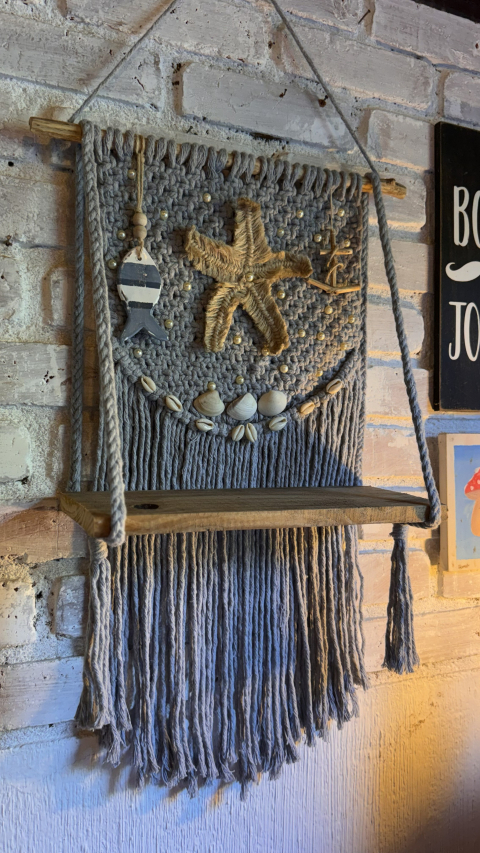 Altar Oceano Iemanjá Rainha do Mar de Macramê