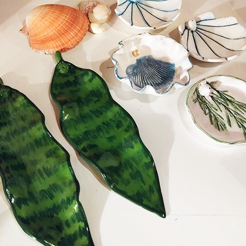 Cerâmica fria conchas e espedas de são jorge