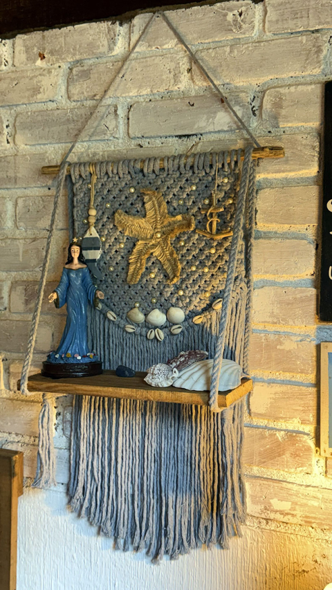 Altar Oceano Iemanjá Rainha do Mar de Macramê