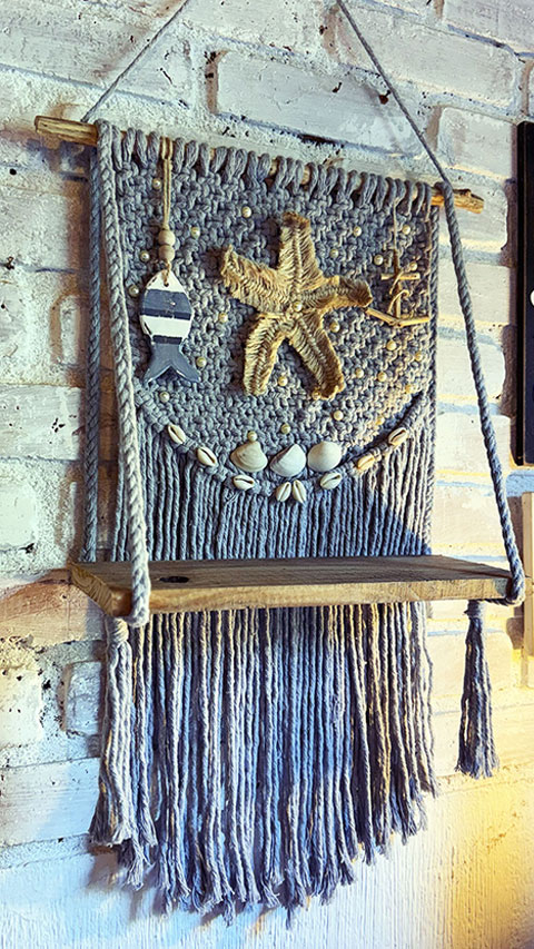 Altar Oceano Iemanjá Rainha do Mar de Macramê