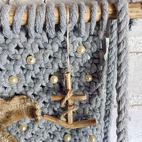 Altar Oceano Iemanjá Rainha do Mar de Macramê