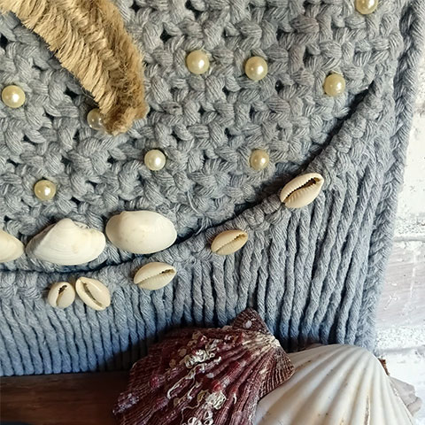 Altar Oceano Iemanjá Rainha do Mar de Macramê