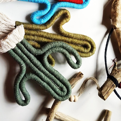 Cactos decorativo de macramê