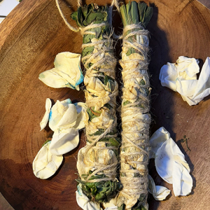 incenso natural de rosas brancas