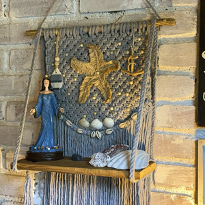 Altar Oceano Iemanjá Rainha do Mar de Macramê